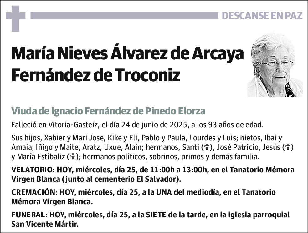 María Nieves Álvarez de Arcaya Fernández de Troconiz