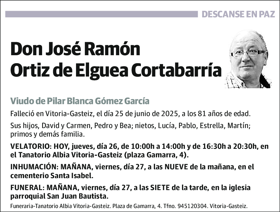 José Ramón Ortiz de Elguea Cortabarria