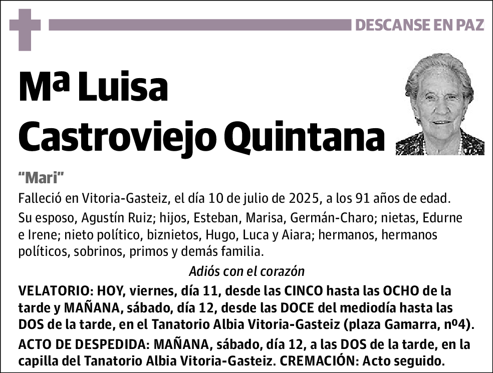 Mª Luisa Castroviejo Quintana
