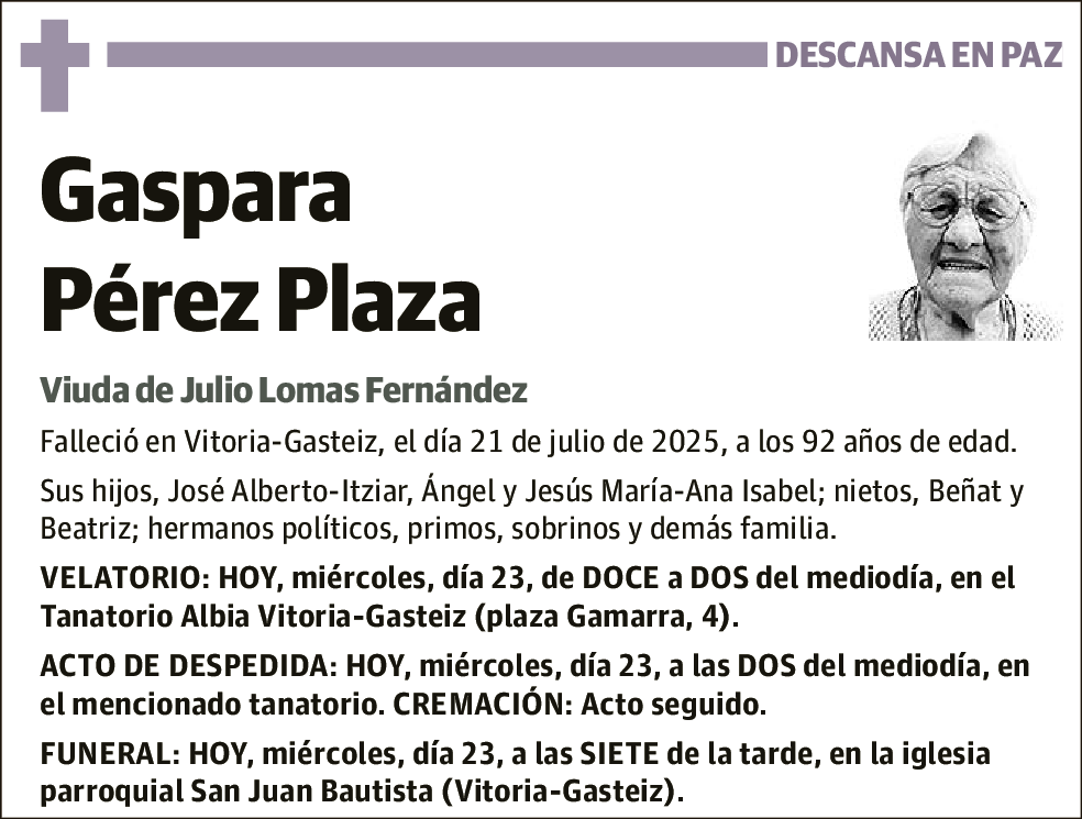 Gaspara Pérez Plaza