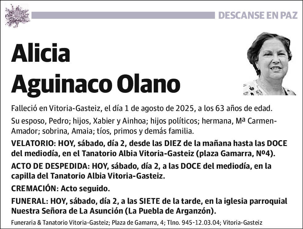Alicia Aguinaco Olano