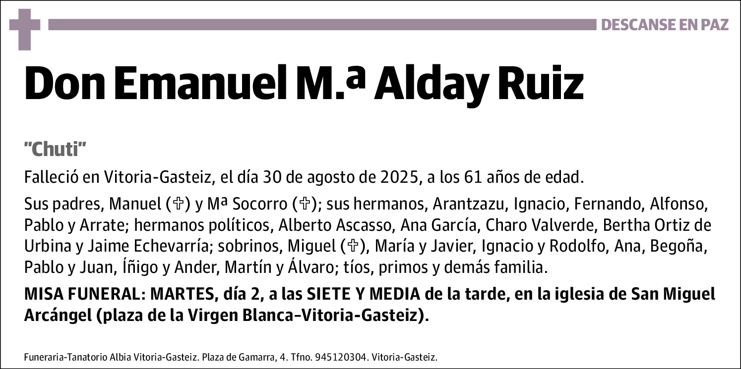 Emanuel Mª Alday Ruiz