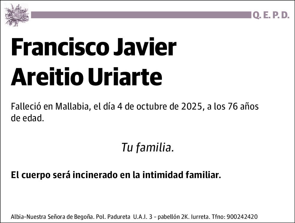 Francisco Javier Areitio Uriarte