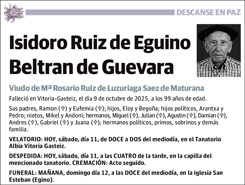 Isidoro Ruiz de Eguino Beltran de Guevara