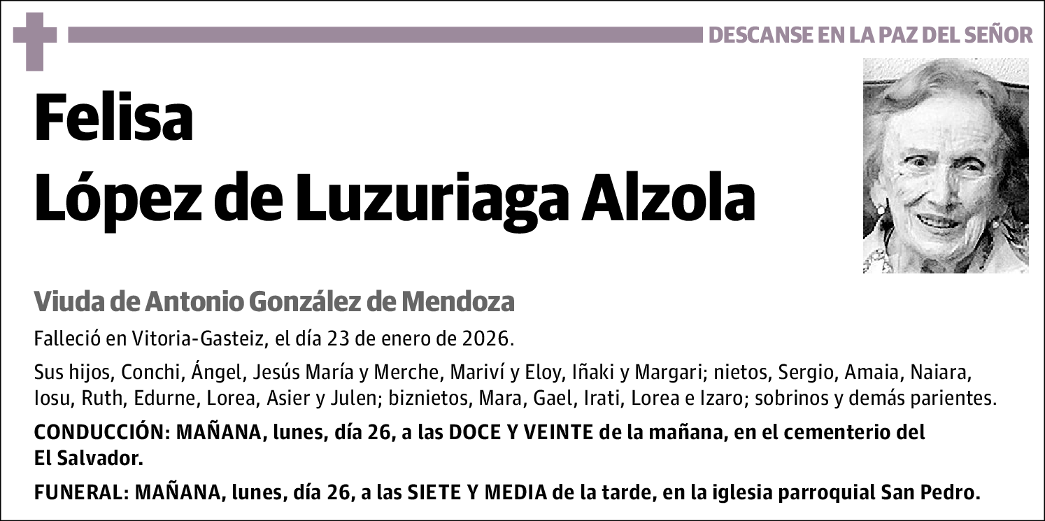 Felisa López de Luzuriaga Alzola