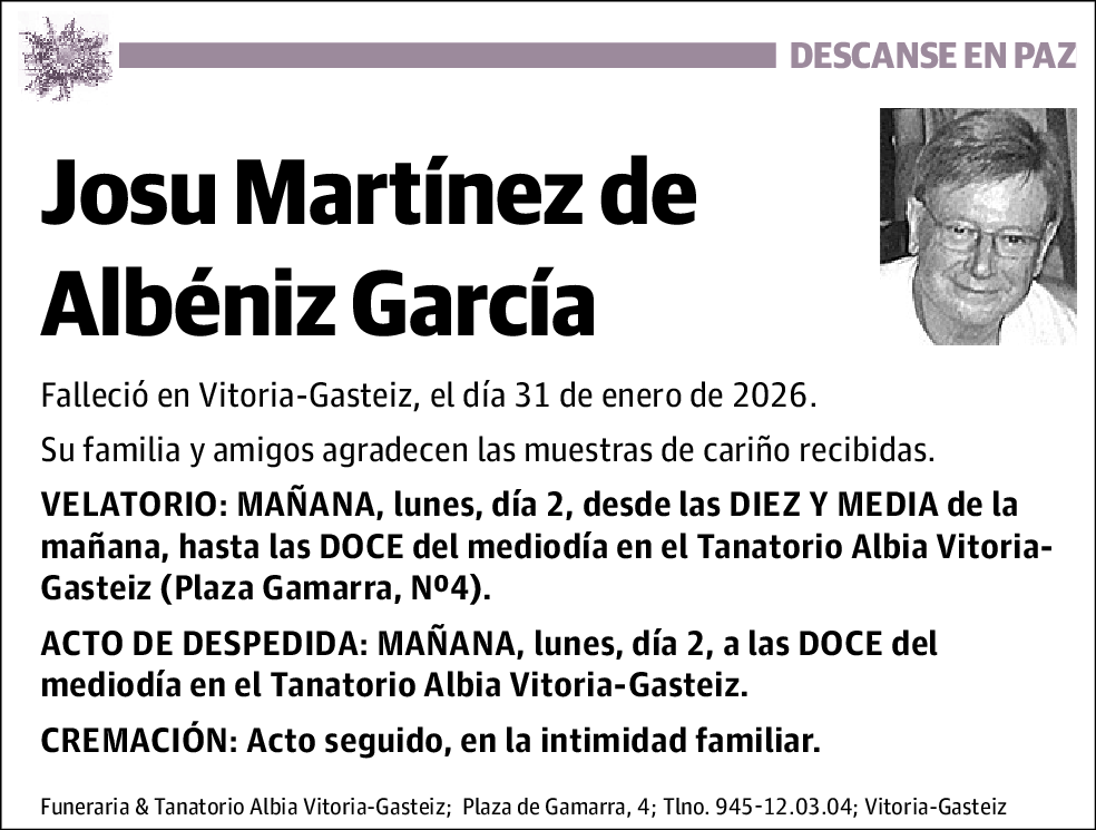 Josu Martínez de Albéniz García
