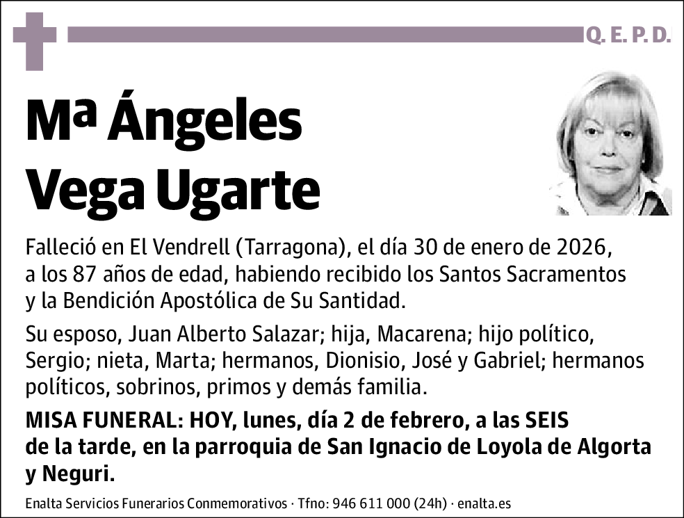 M.ª Ángeles Vega Ugarte