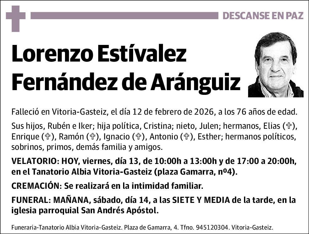 Lorenzo Estívalez Fernández de Aránguiz
