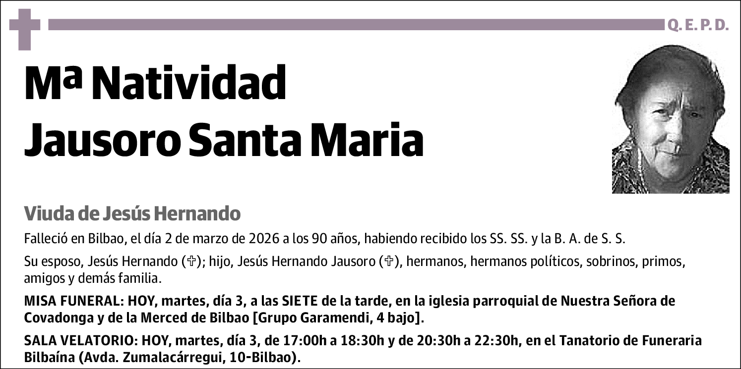 Mª Natividad Jausoro Santa Maria
