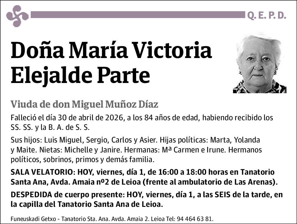 Maria Victoria Elejalde Parte