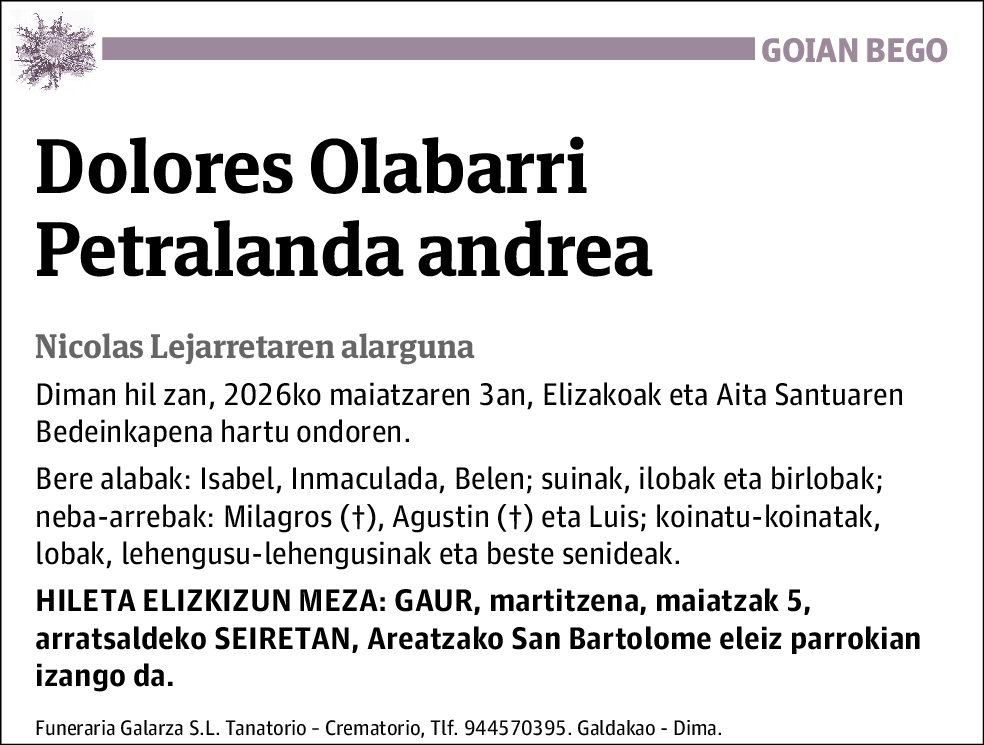 Dolores Olabarri Petralanda