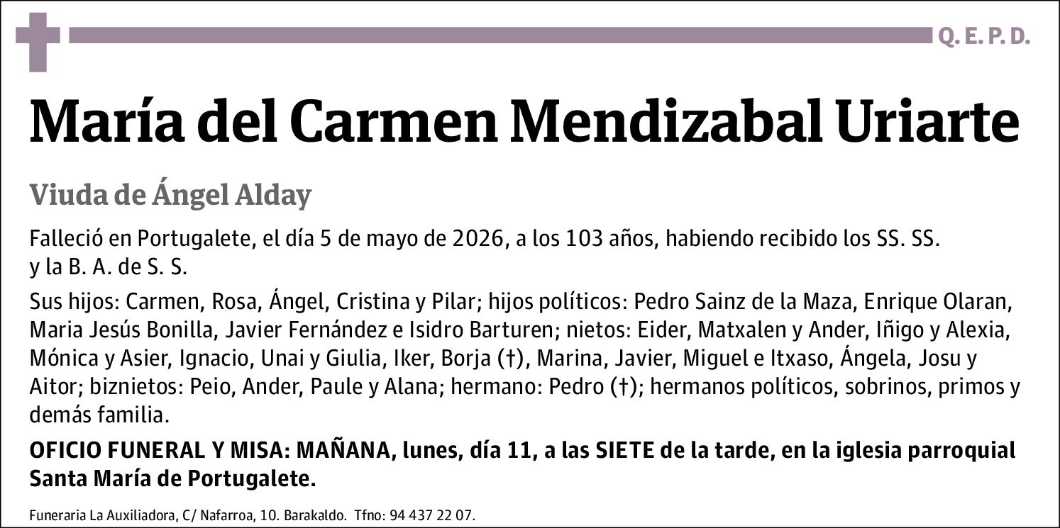María del Carmen Mendizabal Uriarte