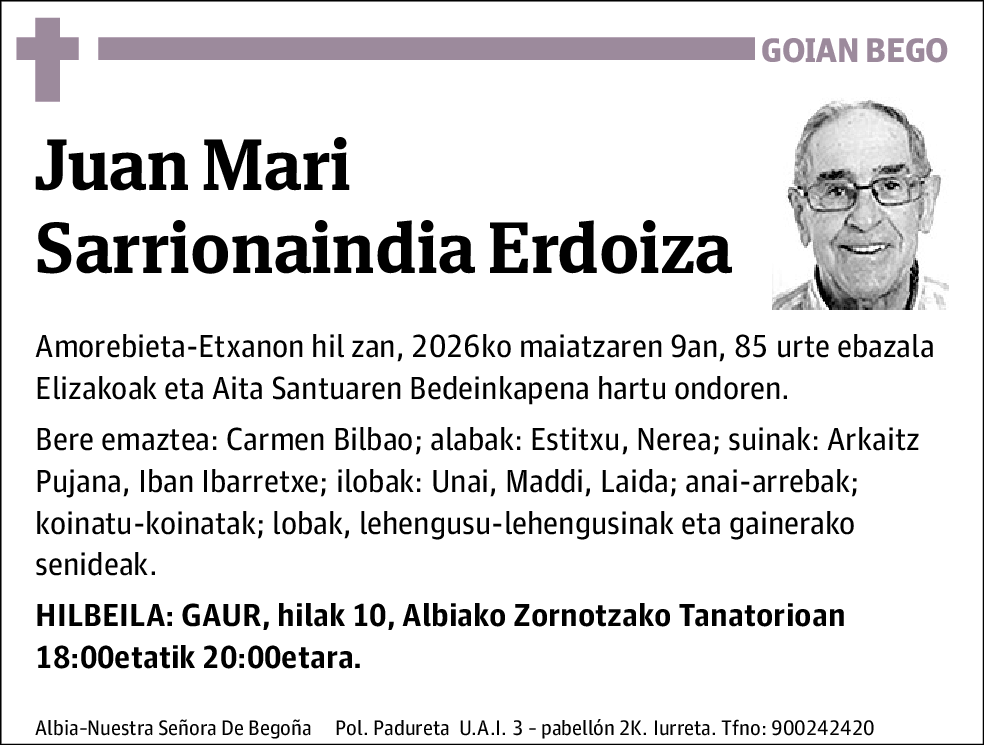 Juan Mari Sarrionaindia Erdoiza