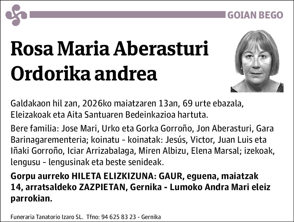 Rosa Maria Aberasturi Ordorika