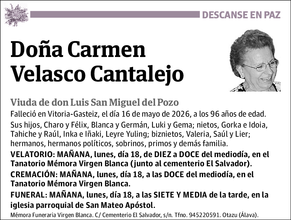 Carmen Velasco Cantalejo