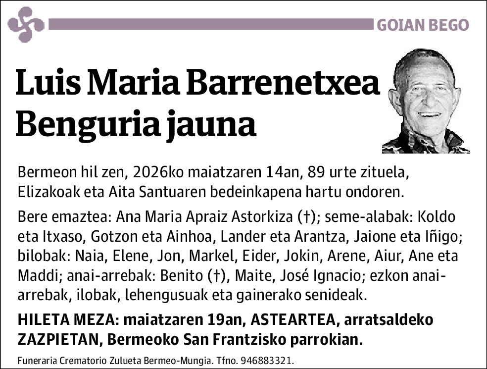 Luis Maria Barrenetxea Benguria