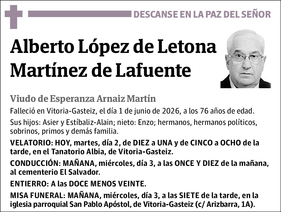 Alberto López de Letona Martínez de Lafuente