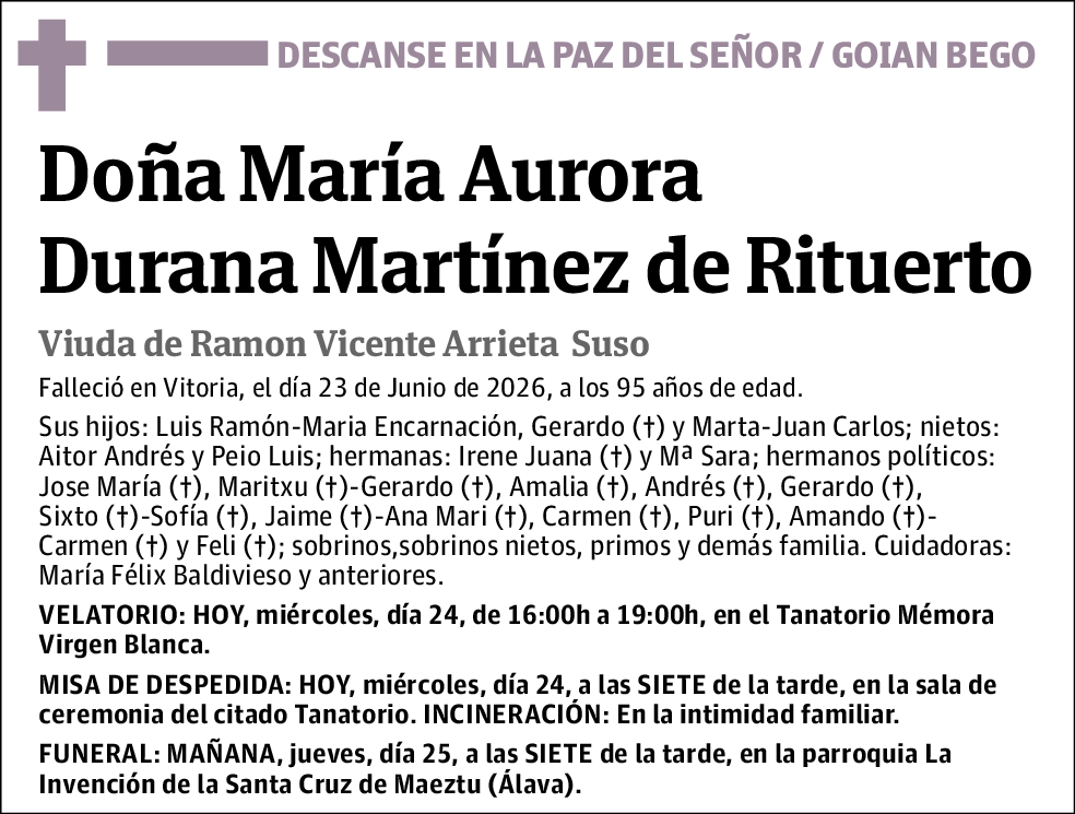 María Aurora Durana Martínez de Rituerto