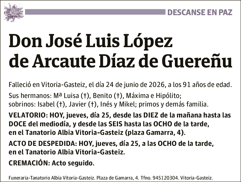 José Luis López de Arcaute Díaz de Guereñu