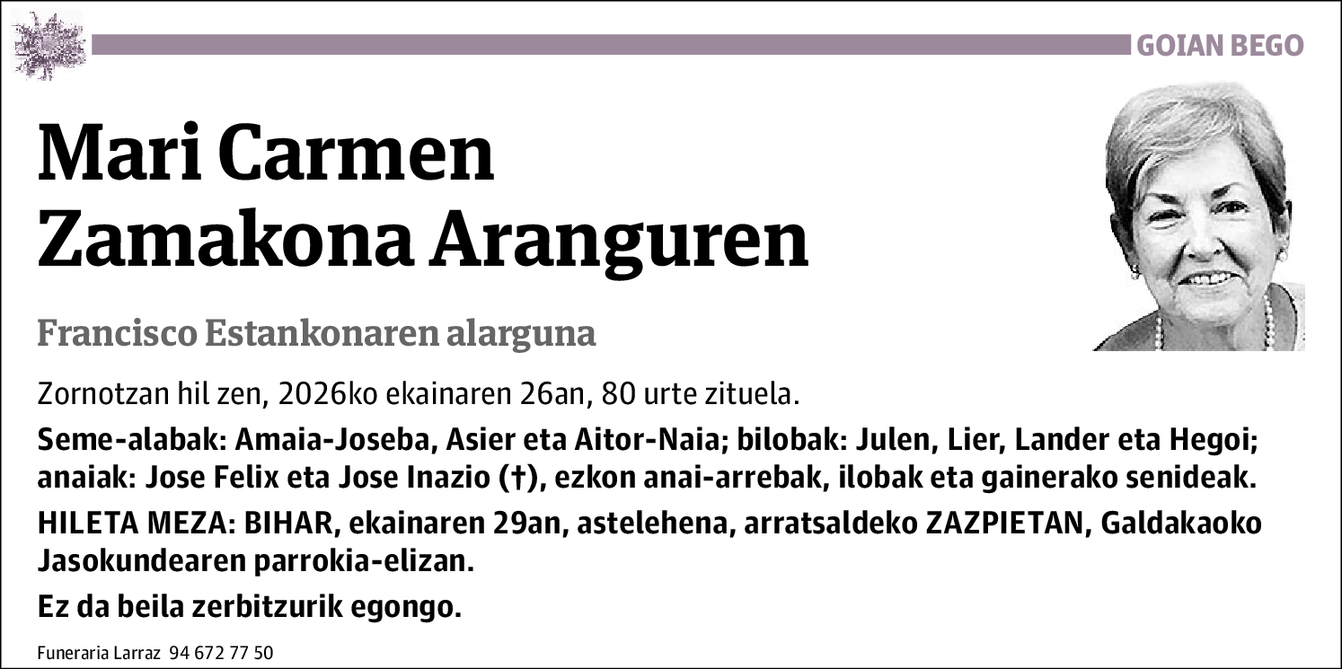 Mari Carmen Zamakona Aranguren