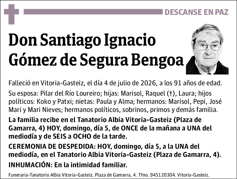 Santiago Ignacio Gómez de Segura Bengoa