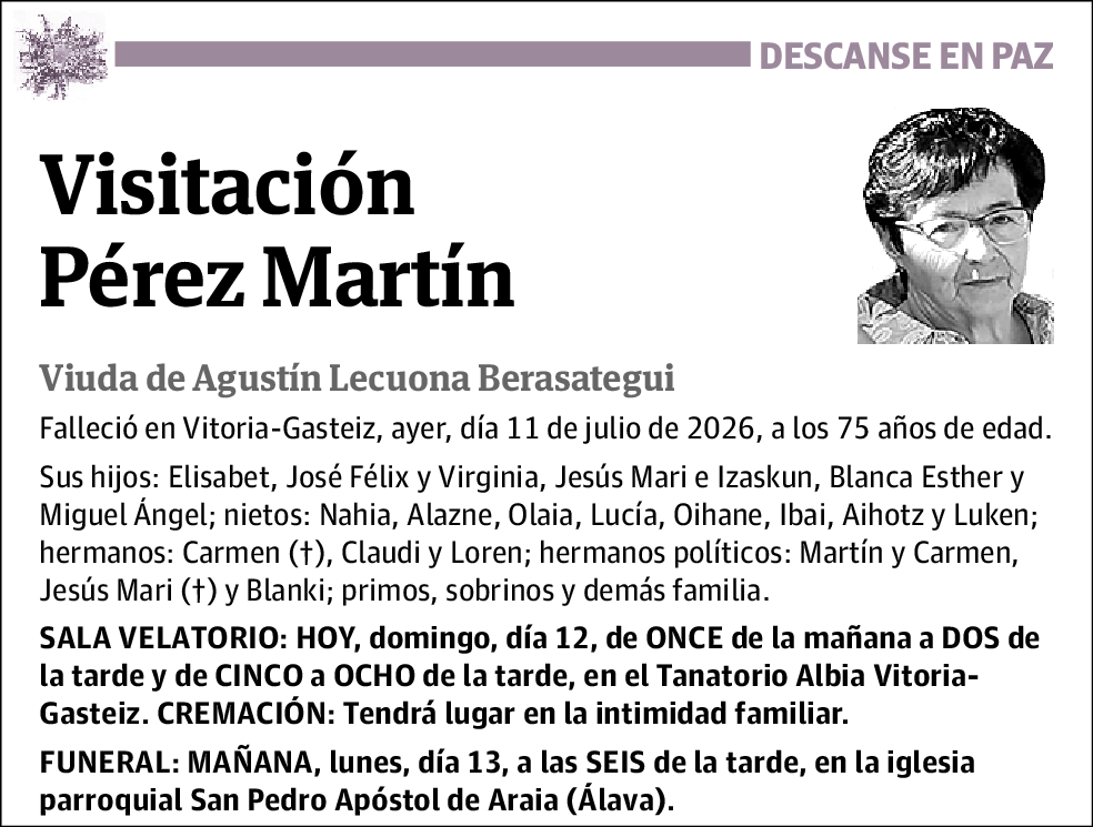 Visitación Pérez Martín