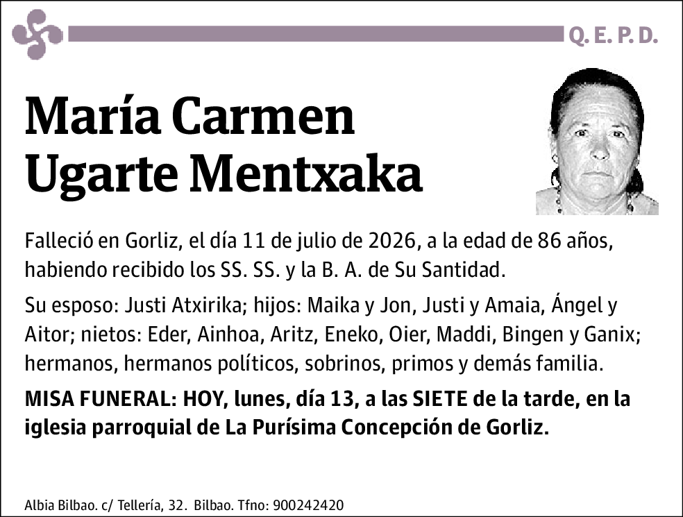 María Carmen Ugarte Mentxaka