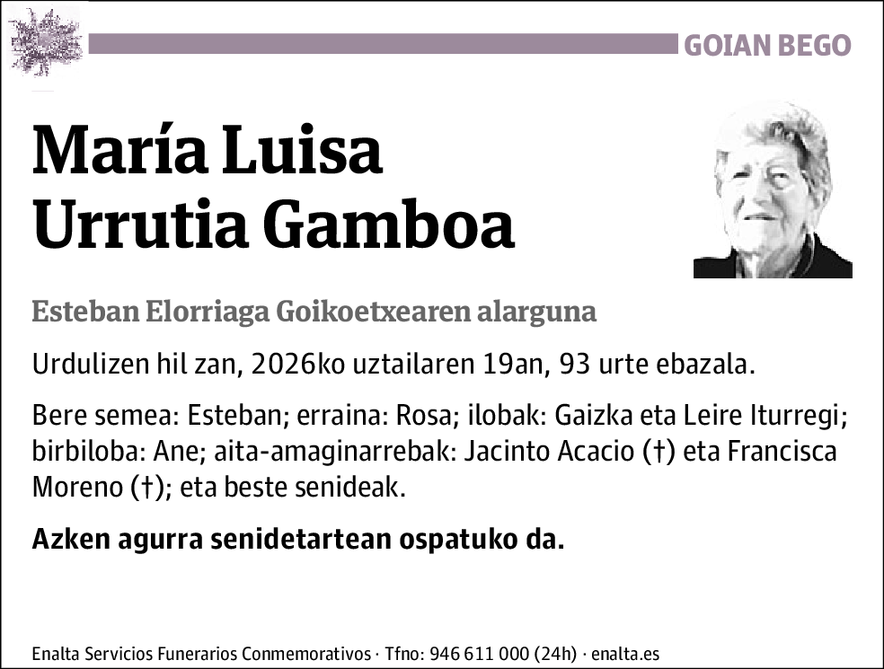 María Luisa Urrutia Gamboa