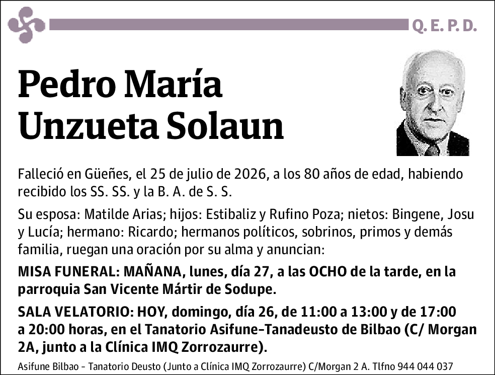 Pedro María Unzueta Solaun