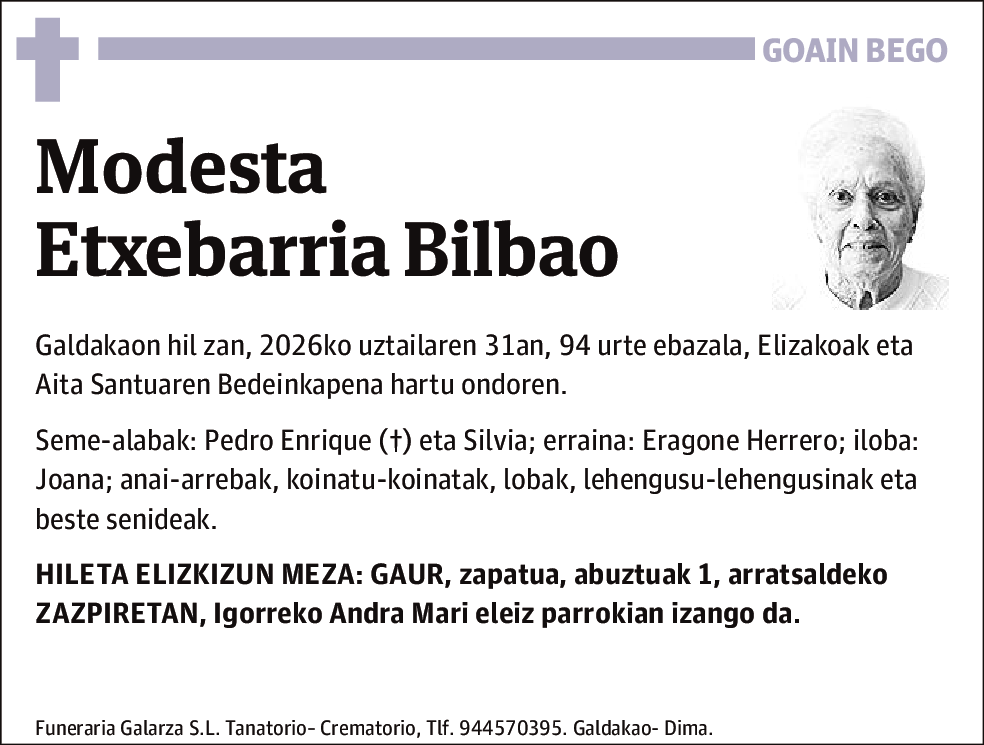 Modesta Etxebarria Bilbao