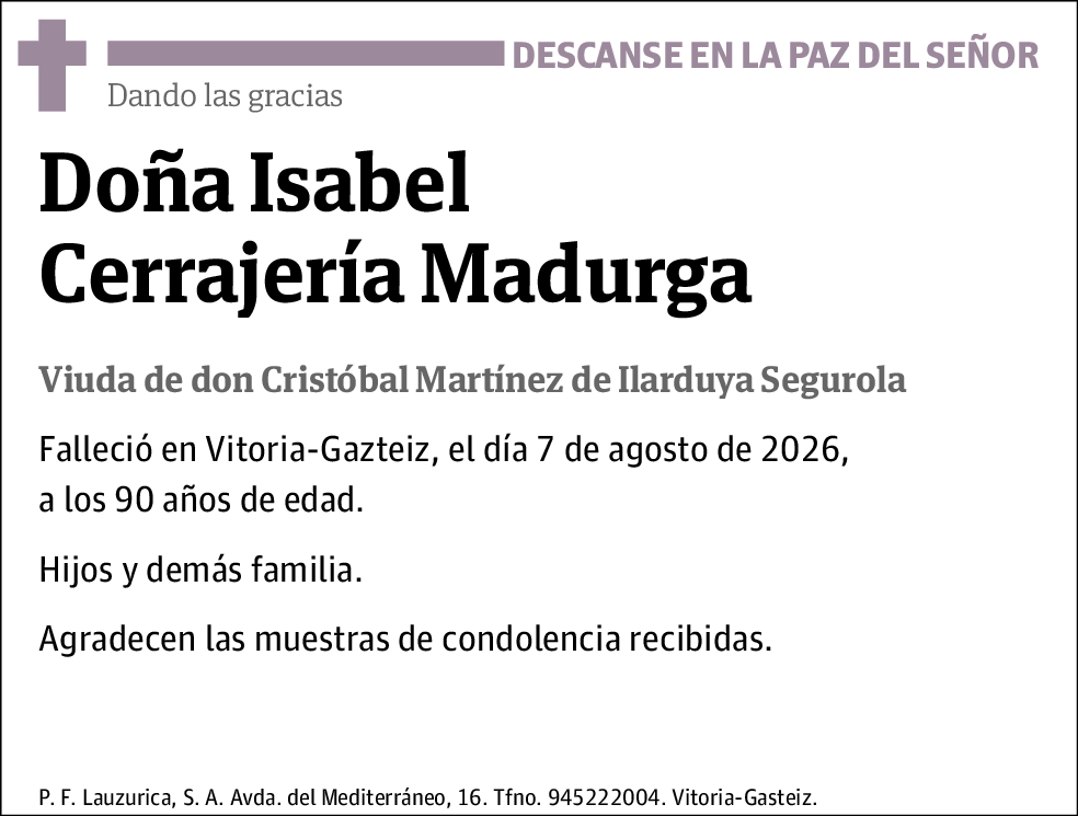 Isabel Cerrajería Madurga