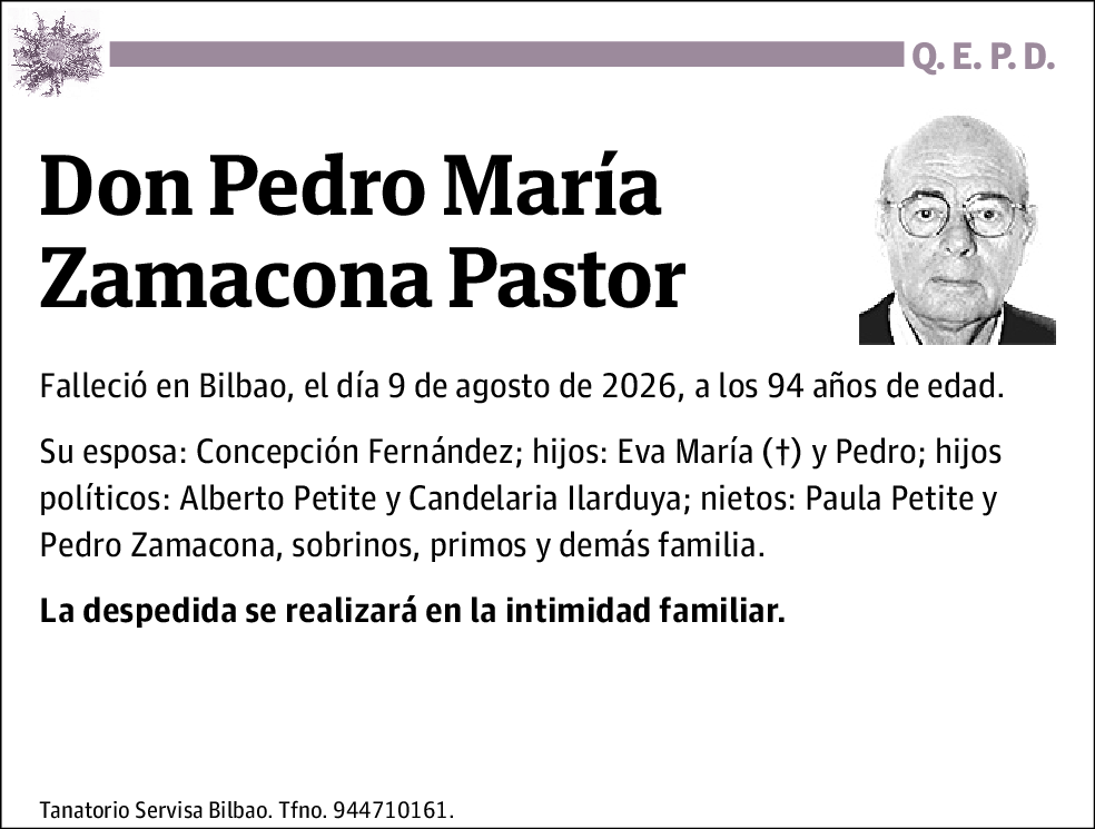 Pedro María Zamacona Pastor