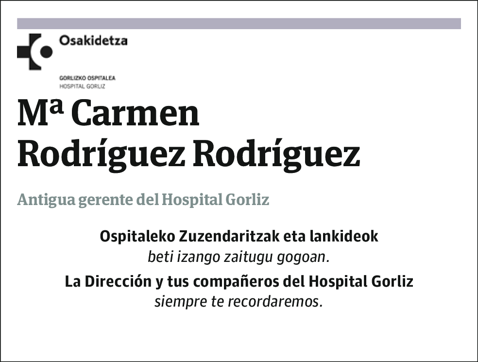 Mª Carmen Rodriguez Rodriguez