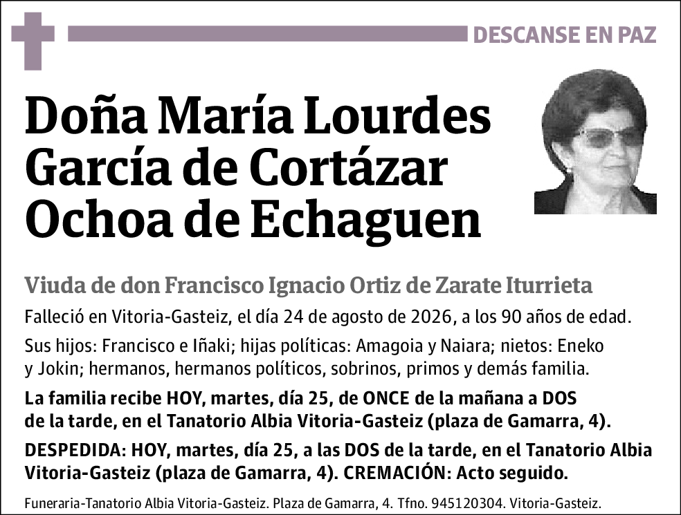 María Lourdes García de Cortázar Ochoa de Echaguen