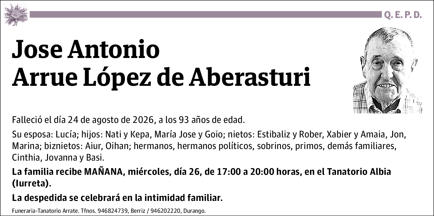 Jose Antonio Arrue López de Aberasturi