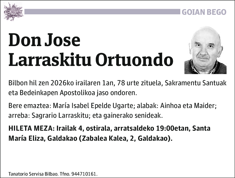 Jose Larraskitu Ortuondo