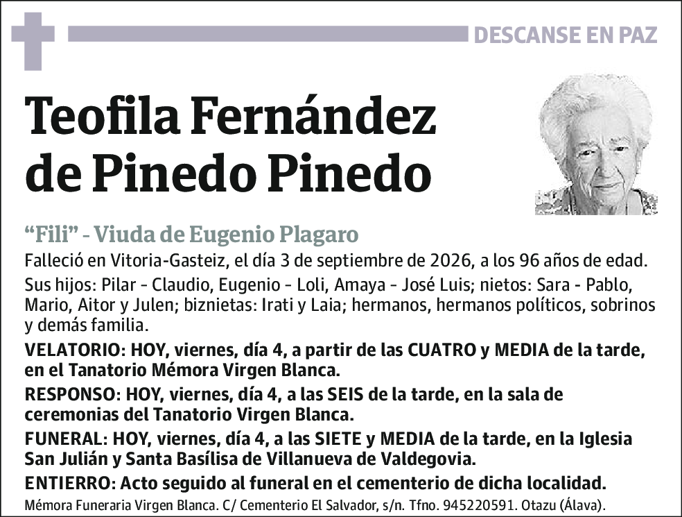 Teofila Fernández de Pinedo Pinedo