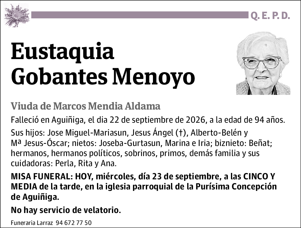 Eustaquia Gobantes Menoyo