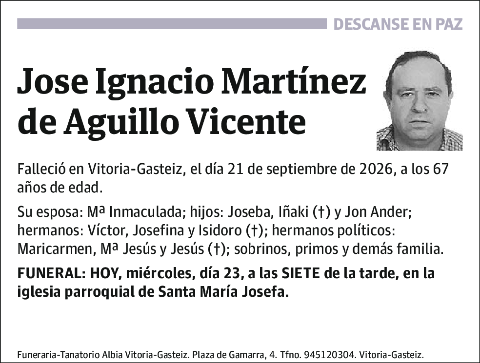 Jose Ignacio Martinez de Aguillo Vicente