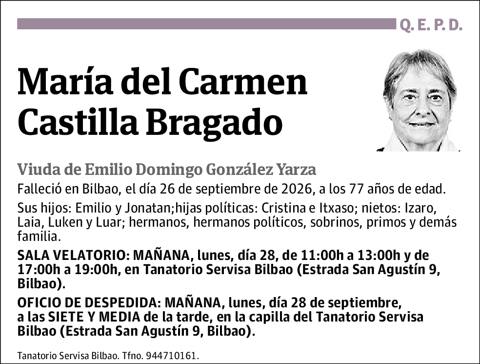 María del Carmen Castilla Bragado