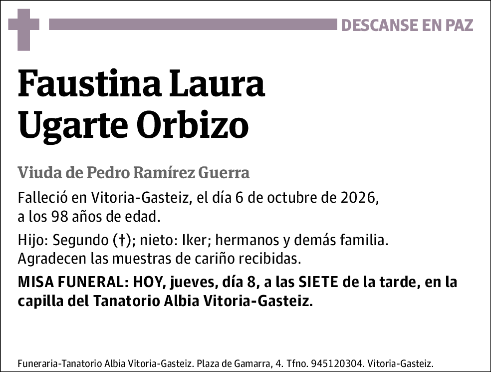 Faustina Laura Ugarte Orbizo