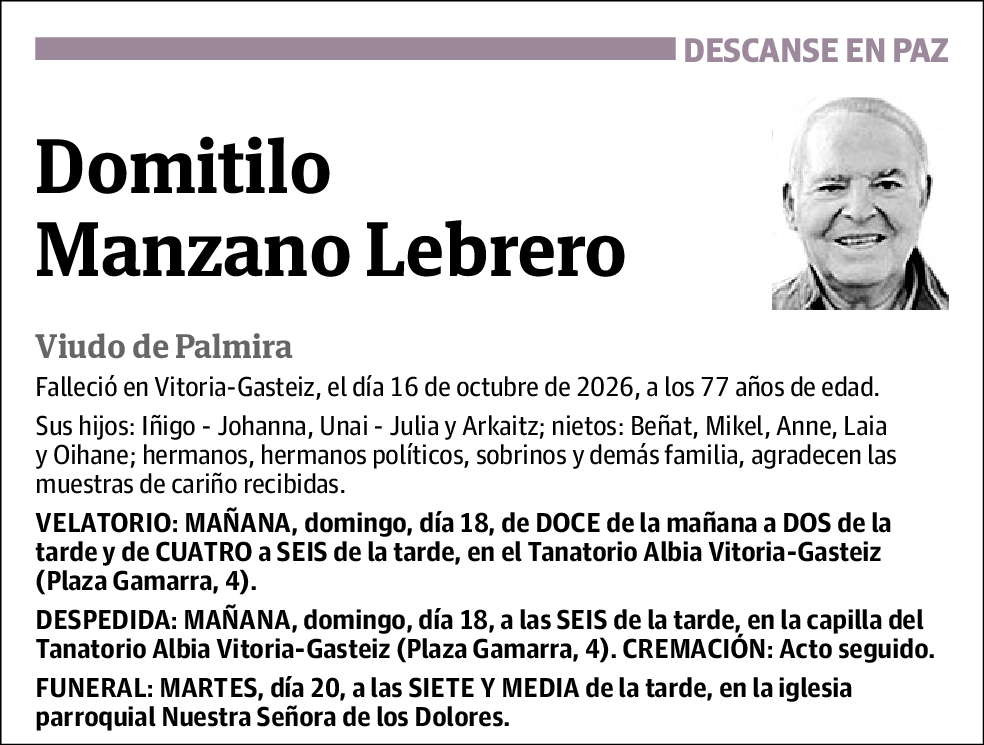 Domitilo Manzano Lebrero