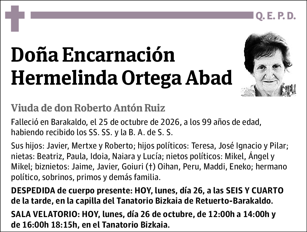 Encarnación Hermelinda Ortega Abad