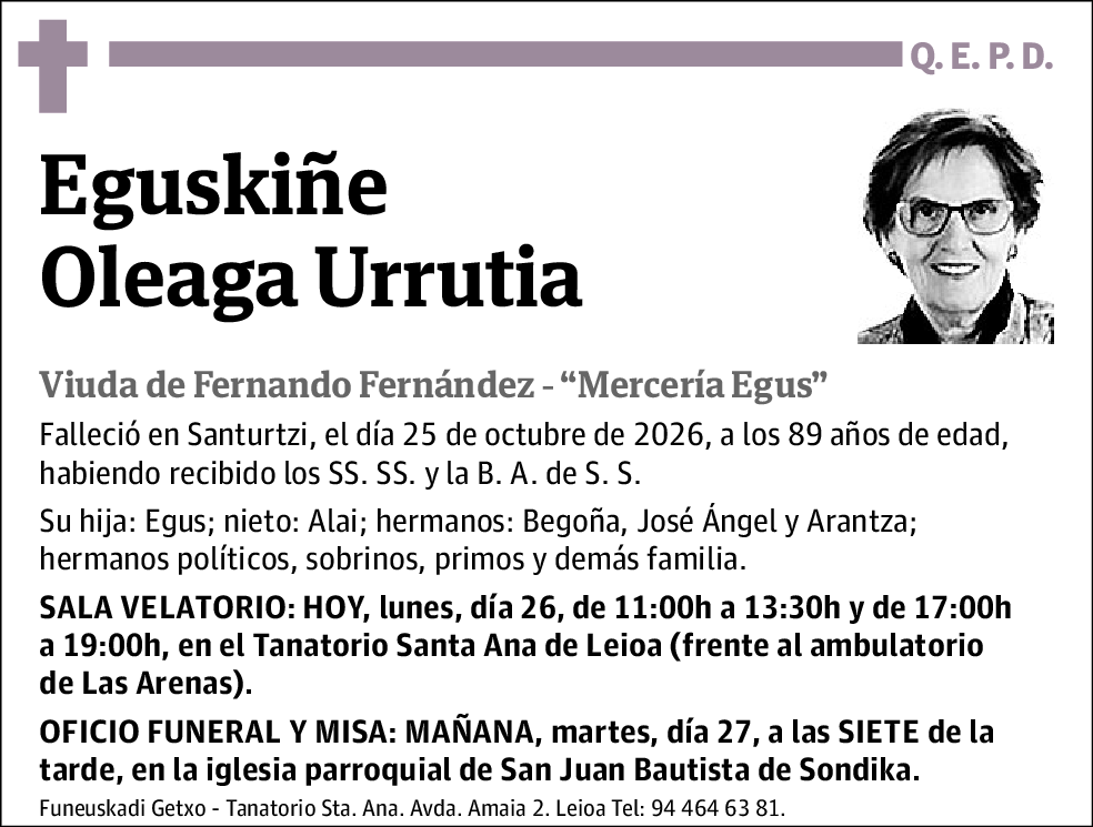Eguskiñe Oleaga Urrutia