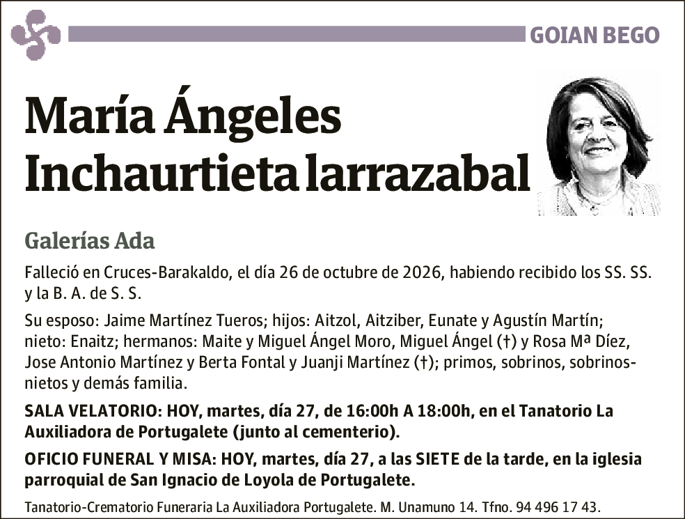 María Ángeles Inchaurtieta Larrazabal