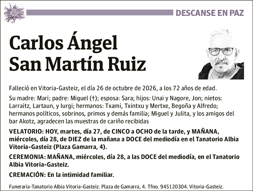 Carlos Ángel San Martín Ruiz