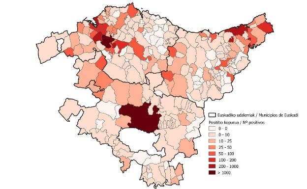 La lista de infectados en Euskadi, por municipio