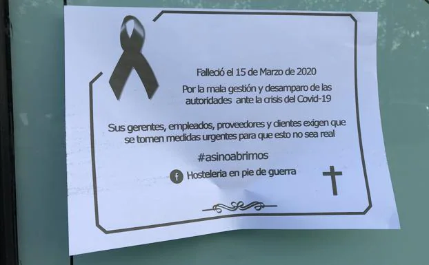 La Hosteleria De La Margen Izquierda Cuelga Esquelas Para Anunciar