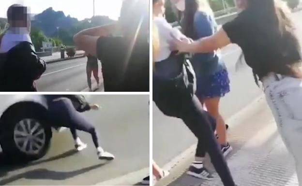 La menor atropellada en Ortuella el domingo fue empujada a la calzada por unas amigas