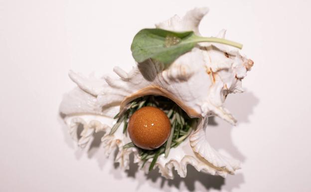 Caracola, con la sorpresa de la mertensia y el caviar cítrico. 